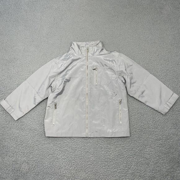 Kenneth Cole Windbreaker Jacket Boys 3T Grey Silver Casual Pockets Spring - Picture 1 of 14